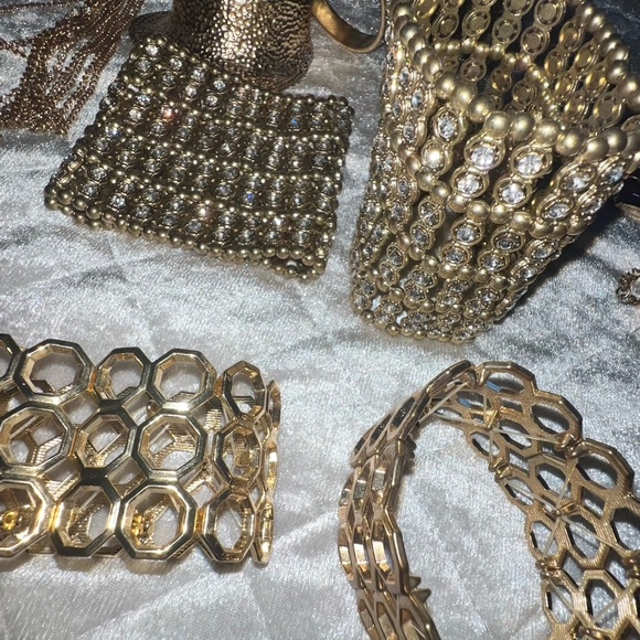 Gold Rhinestone Jewelry Lot30pc Bodychain Bralette Earring Bracelet Necklace - Picture 8 of 12